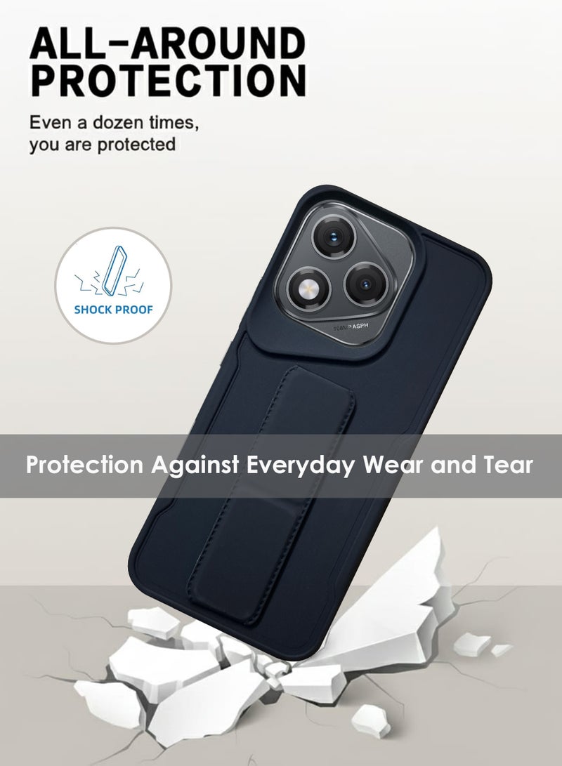Honor 400 Lite Hand Grip Case Cover - Magnetic Hand Grip Holder & Kickstand - Strong Grip for Magnetic Car Holder, Stylish Silicone Case & Functional, Ultimate Convenience & Hands-Free Viewing - Black - Image 3